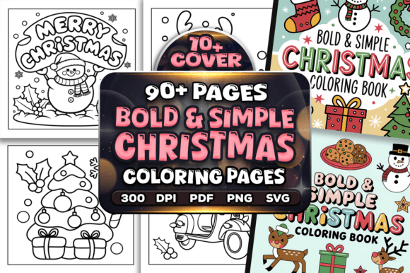 A Brand Designer's Review: The 90 Easy Christmas Coloring Pages Bundle