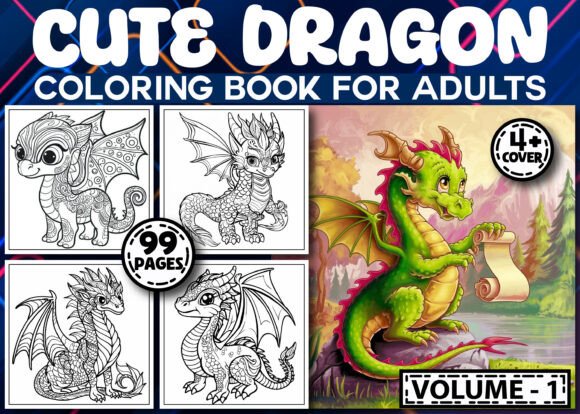 A Designer's Review: 99 Cute Dragon Graphics for Coloring Pages & Commercial Projects