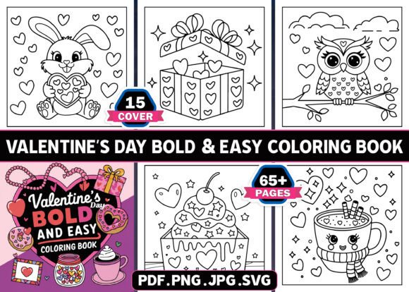 A Designer's Review: Valentine's Day Bold Easy Coloring Pages