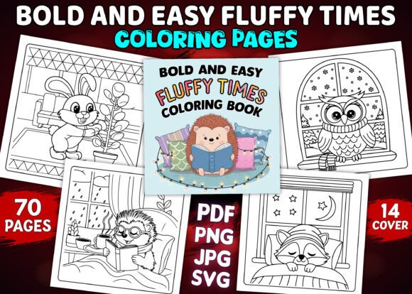 Bold and Easy Fluffy Times Coloring Page: A Graphic Asset Review