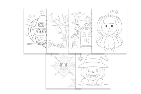 Halloween Coloring Pages Graphics for Seasonal Crafting