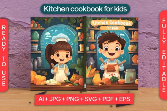 Reviewing a Kids Kitchen Cookbook Cover Graphic for Publishers