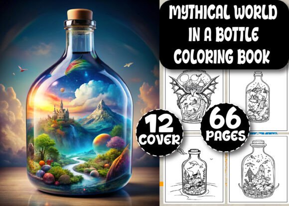 Testing a Mythical World in a Bottle Coloring Book for Creative Commerce